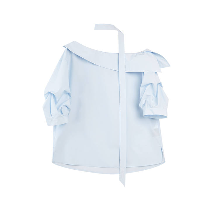 ELLE Shirts Women's Blue Boat Neck Thin Shirt