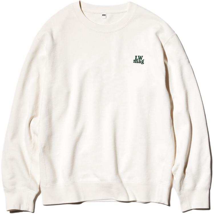 UNIQLO Sweatshirts Unisex 01 Ivory Crew Neck Moderate Regular