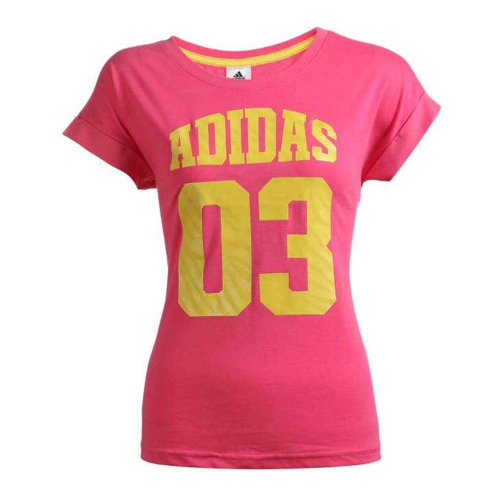 Adidas Adidas T Shirts Women's Pink Crew Neck Moderate