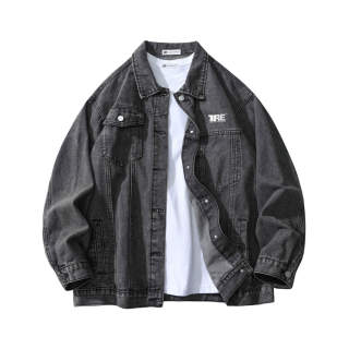 Tre Club Denim Jackets Unisex Lapel Moderate Straight Fit