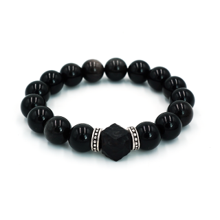 PAUL COSTELLOE Obsidian Beaded Bracelets Unisex