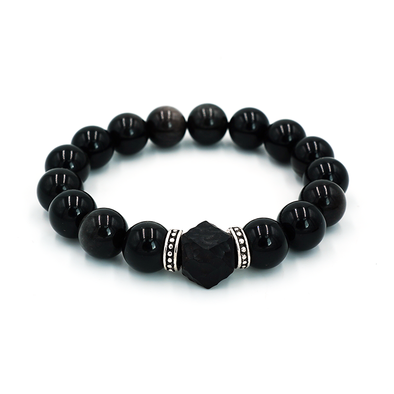 PAUL COSTELLOE Obsidian Beaded Bracelets Unisex