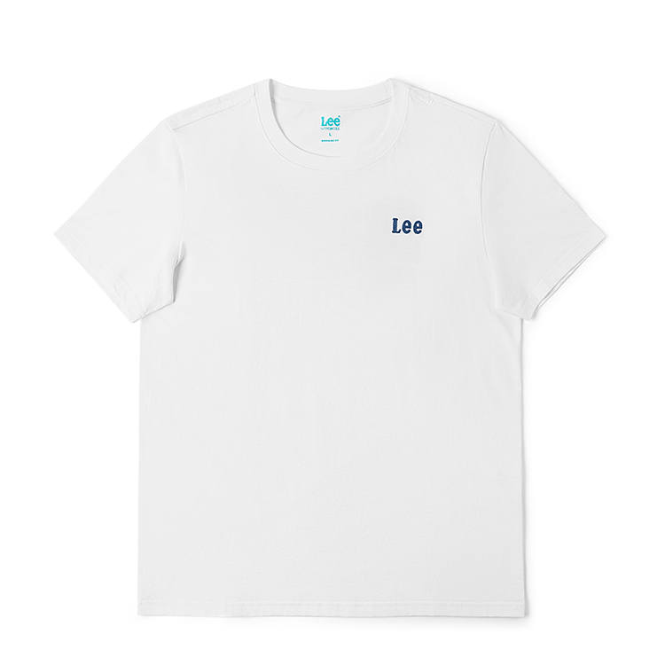 Lee Lee T Shirts Men's White Crew Neck Thin