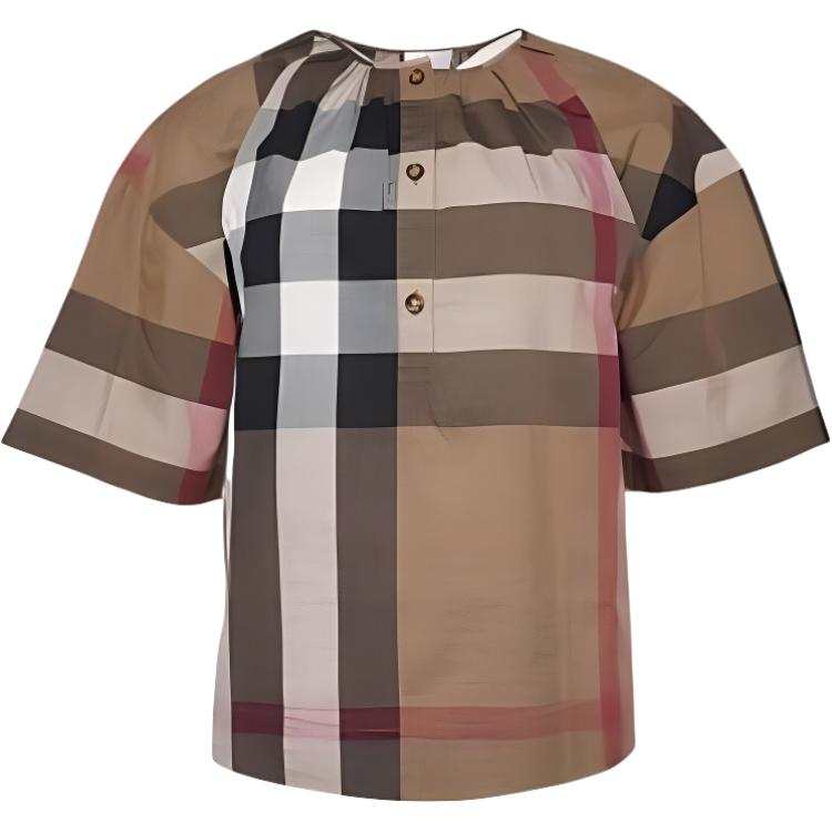 Burberry Shirts Women's Taupe Crew Neck Moderate