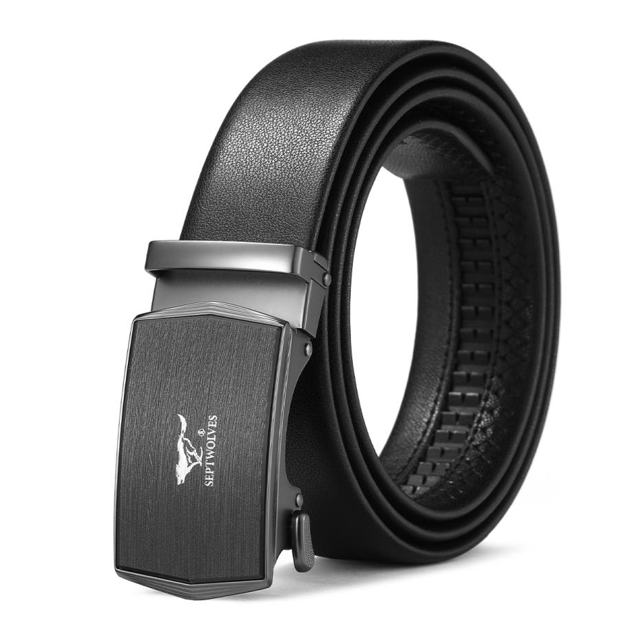 SEPTWOLVES SEPTWOLVES Split Cow Leather Automatic Buckle Belt Men's Width 3.5CM