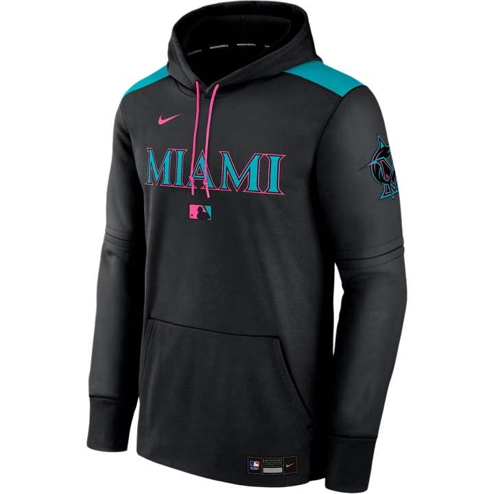 Nike Nike Miami Marlins Authentic Collection City Connect Men's Nike Therma Mlb Pullover Hoodie
