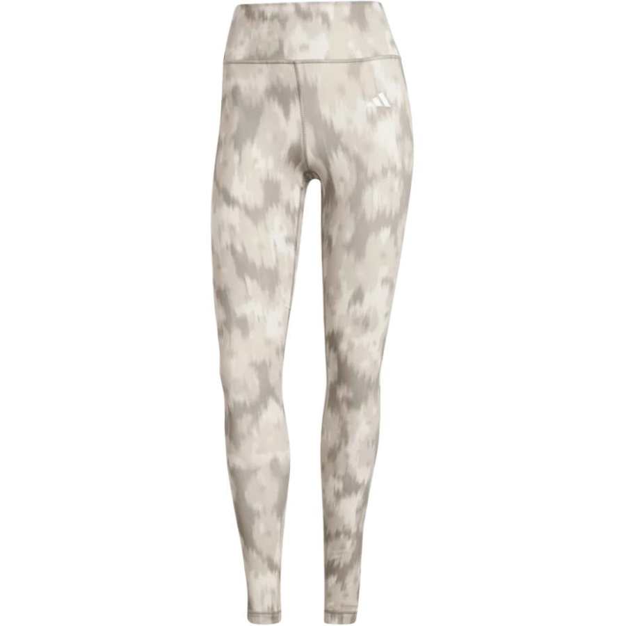 Adidas Adidas Women's Optime Essentials Allover Print Flower Tie Dye Leggings Wonder Beige/Silver Pebble