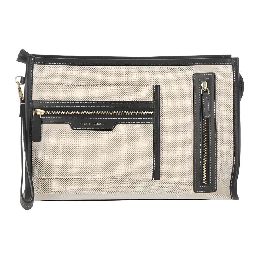 Anya Hindmarch Canvas Bag Clutch Women's Light Umber