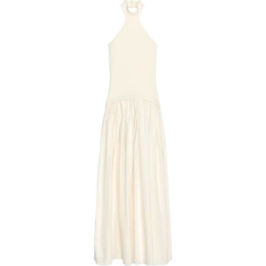 ZARA Sleeveless Dresses Women's White Moderate Mid Length