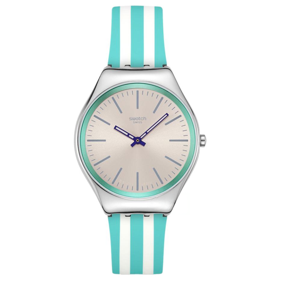 SWATCH ESSENTIALS Quartz Movement 30m Waterproof Unisex Watch 38*45.6mm Silver Dial Stainless Steel Case