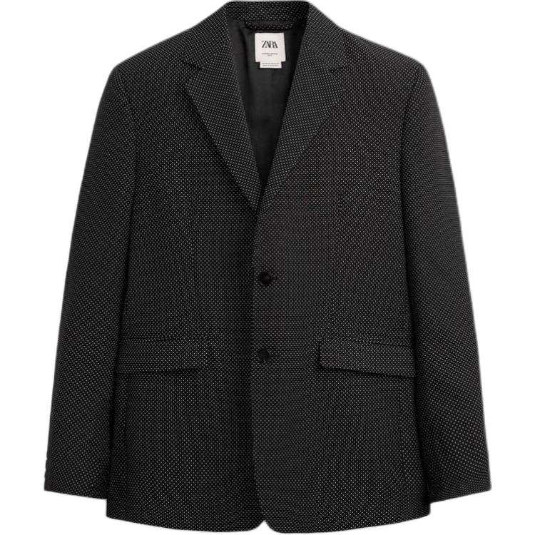 ZARA Business Suits Men's Black Suit Collar Moderate Business Suit