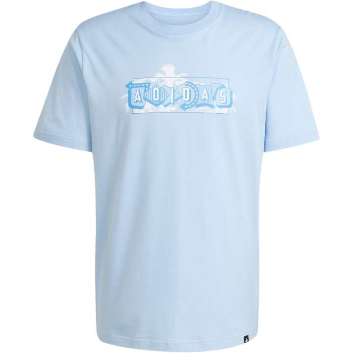 Adidas Adidas Clothing T Shirts Men's Glow Blue Crew Neck