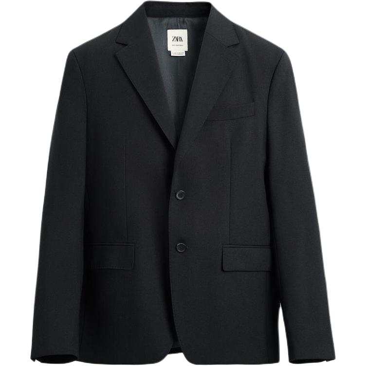 ZARA Business Suits Men's Sea Blue Suit Collar Moderate Business Suit