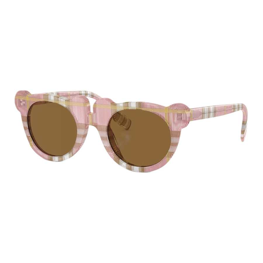 Burberry Plate Frame Acetate Irregular Shape Sunglasses Kids' Pink
