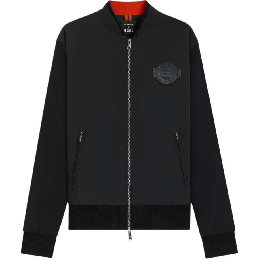 Hugo Boss x Porsche Skiles logo-plaque cotton bomber jacket