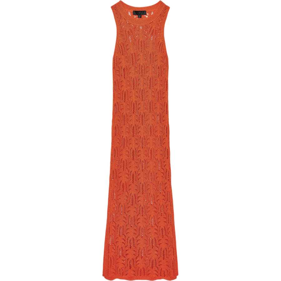 ZARA Sleeveless Dresses Women's Orange Crew Neck Thin