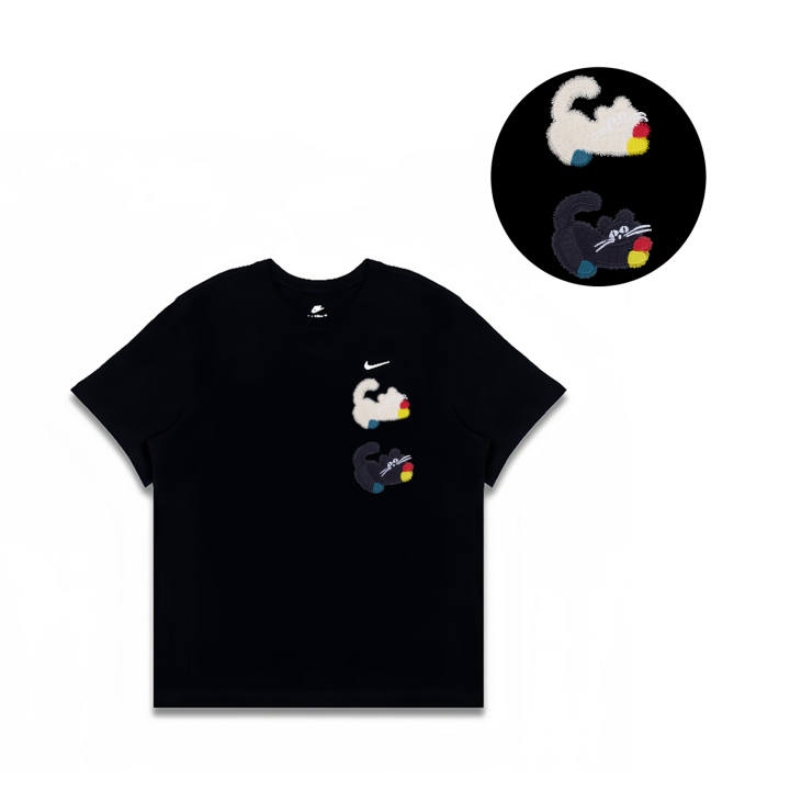 Nike Nike T Shirts Men's Black Crew Neck Moderate Straight Fit