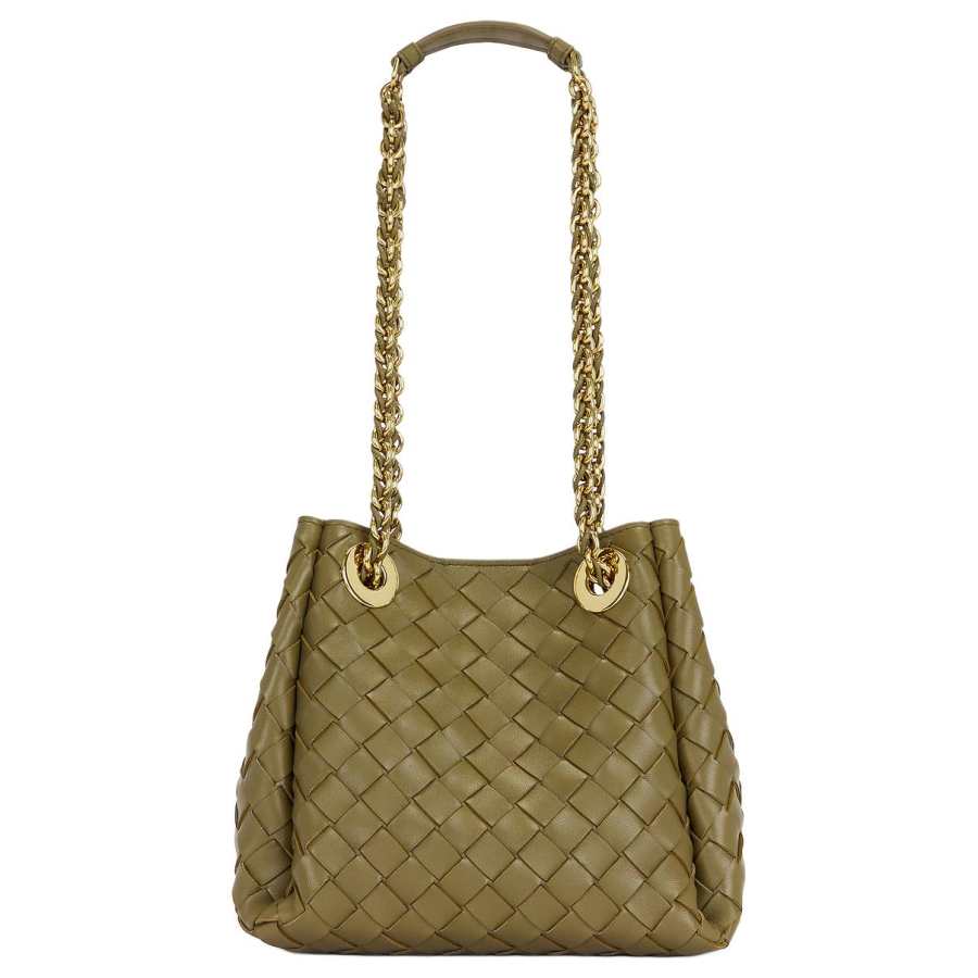 Bottega Veneta Parachute Nappa Leather Shoulder Bag Women's Green