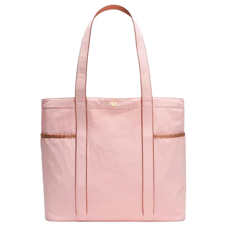 Lululemon Daily Nylon Shoulder Bag Unisex Pink Mist Spiced Wood