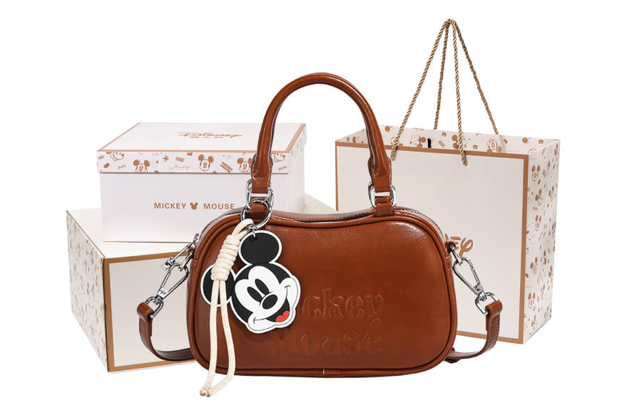 Disney Mickey Mouse Pu Bowling Bag, Shoulder Bag, Crossbody Bag, Handbag Women's Multicolor