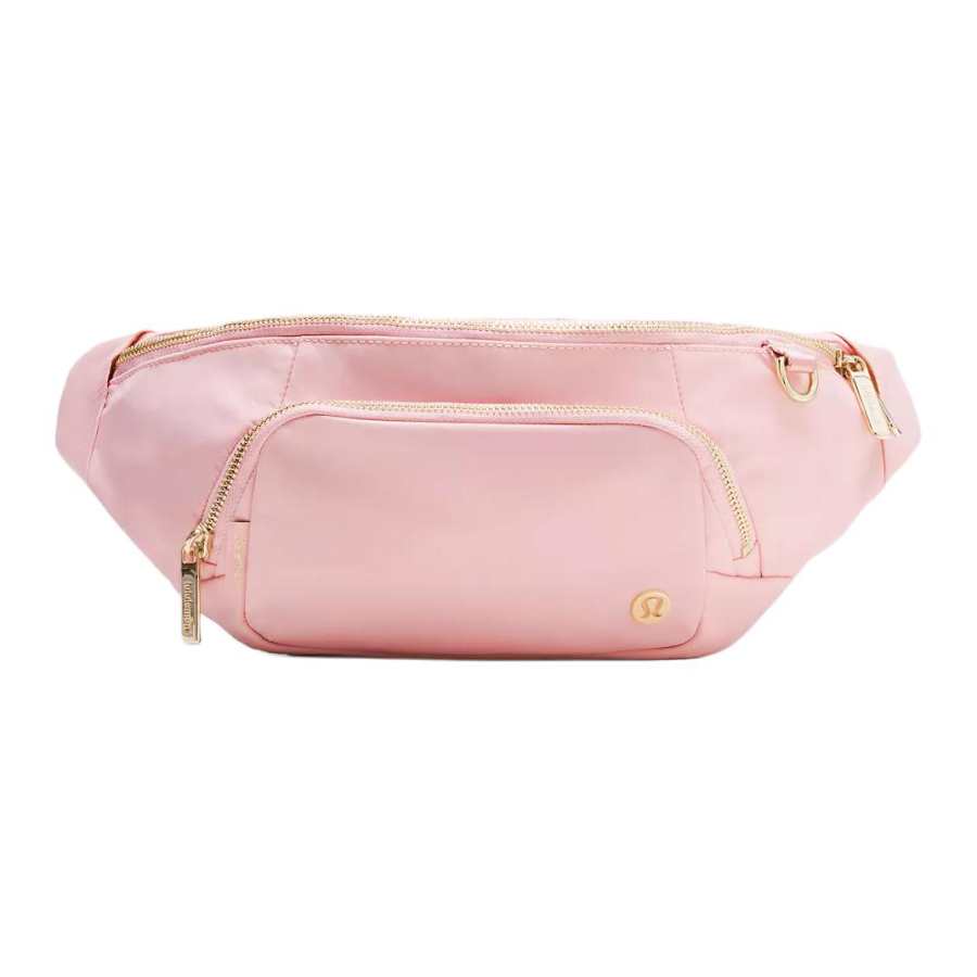 Lululemon Everywhere Nylon Sling Bag, Fanny Pack Extra Large Unisex Pink Mist & Gold