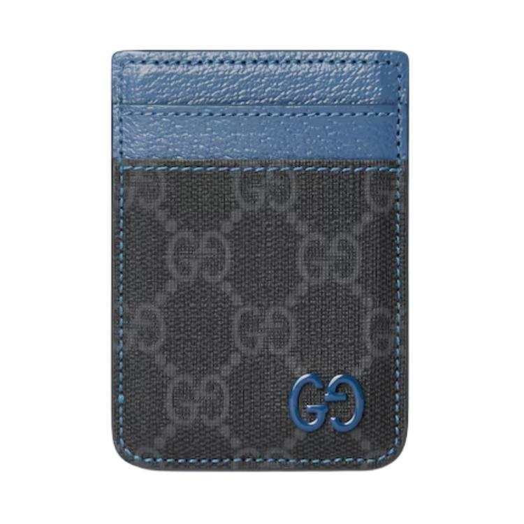 GUCCI Supreme Canvas Card Holder Regular Unisex Blue & Black