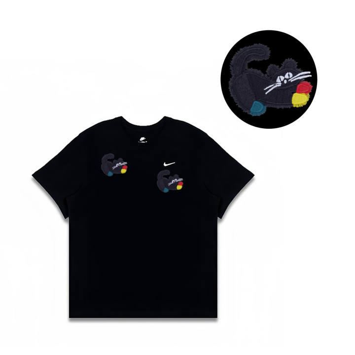 Nike Nike T Shirts Men's Black Crew Neck Moderate Straight Fit