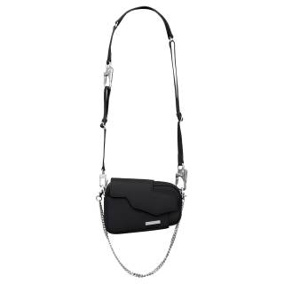 C2H4 Cow Leather Shoulder Bag, Crossbody Bag, Handbag Women's Black