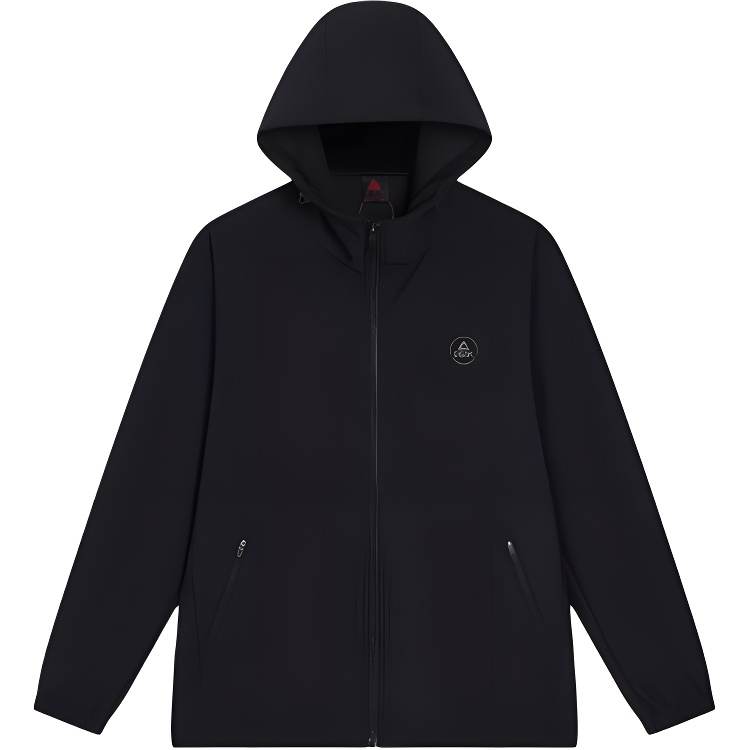 PEAK Trench Coats Men's Black Hooded Moderate
