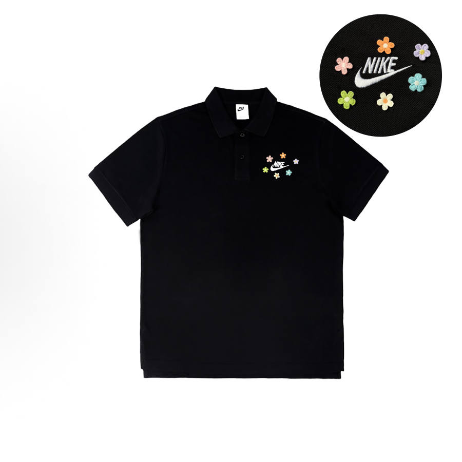 Nike Nike Polo Shirts Unisex Black Polo Collar Moderate Straight Fit
