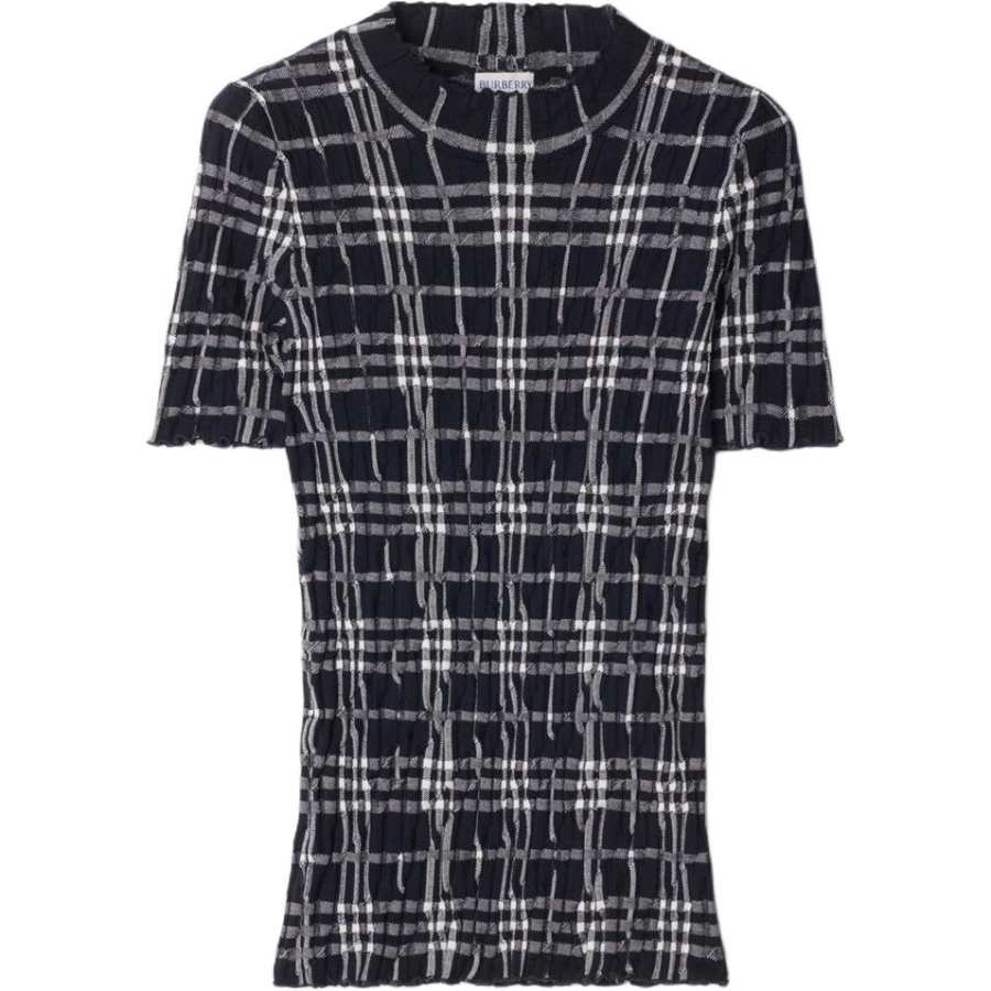 Burberry T Shirts Women's Black Crew Neck Moderate