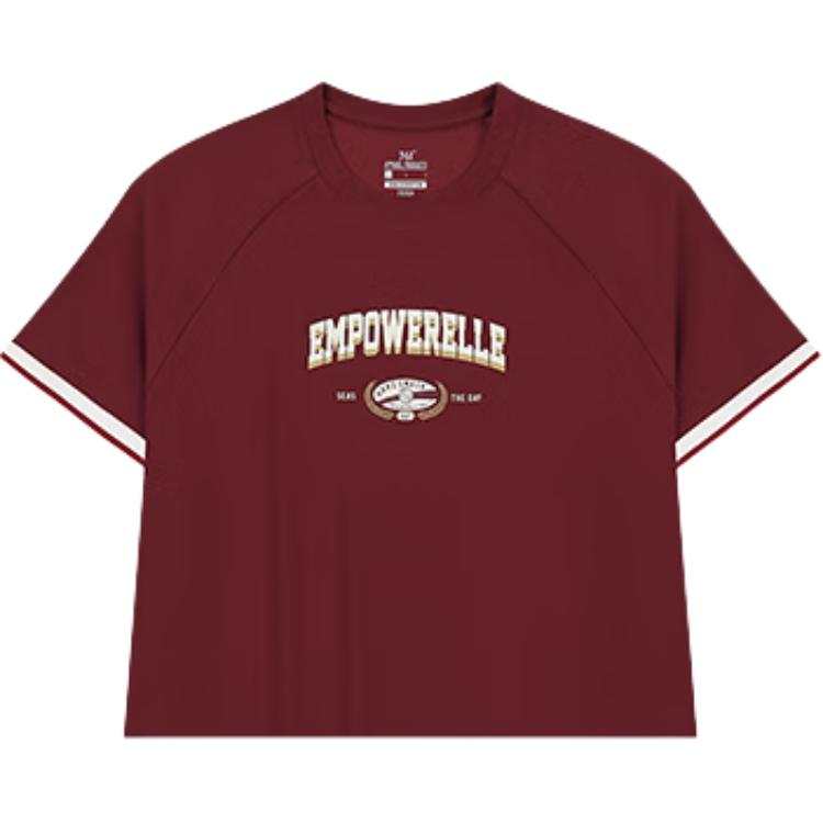 361° T Shirt Women's Deep Red/Cream White