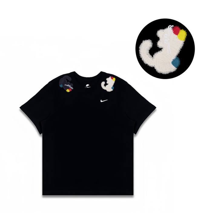 Nike Nike T Shirts Men's Black Crew Neck Moderate Straight Fit