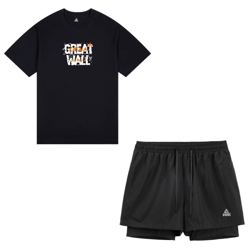 PEAK Casual Sportswear Unisex Two Piece Set Black
