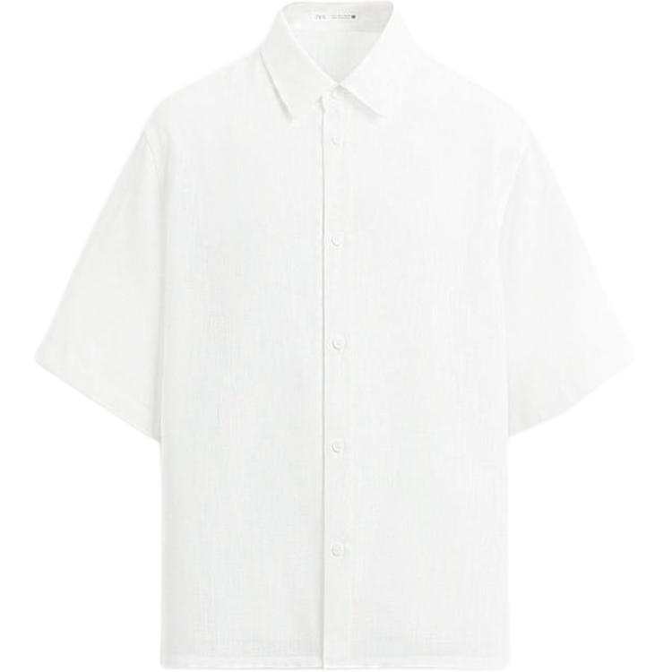 ZARA Shirts Men's White Lapel Moderate