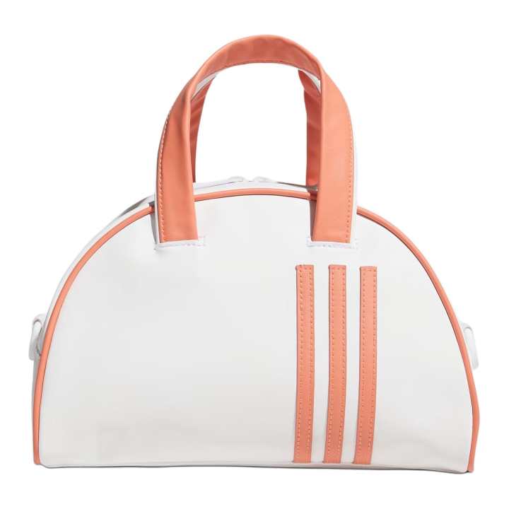 Adidas Adidas 3 Stripes Polyurethane Handbag Women's White & Orange