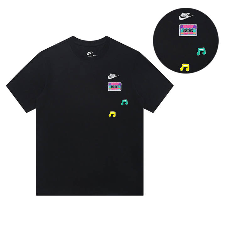 Nike Nike T Shirts Unisex Black Crew Neck Straight Fit