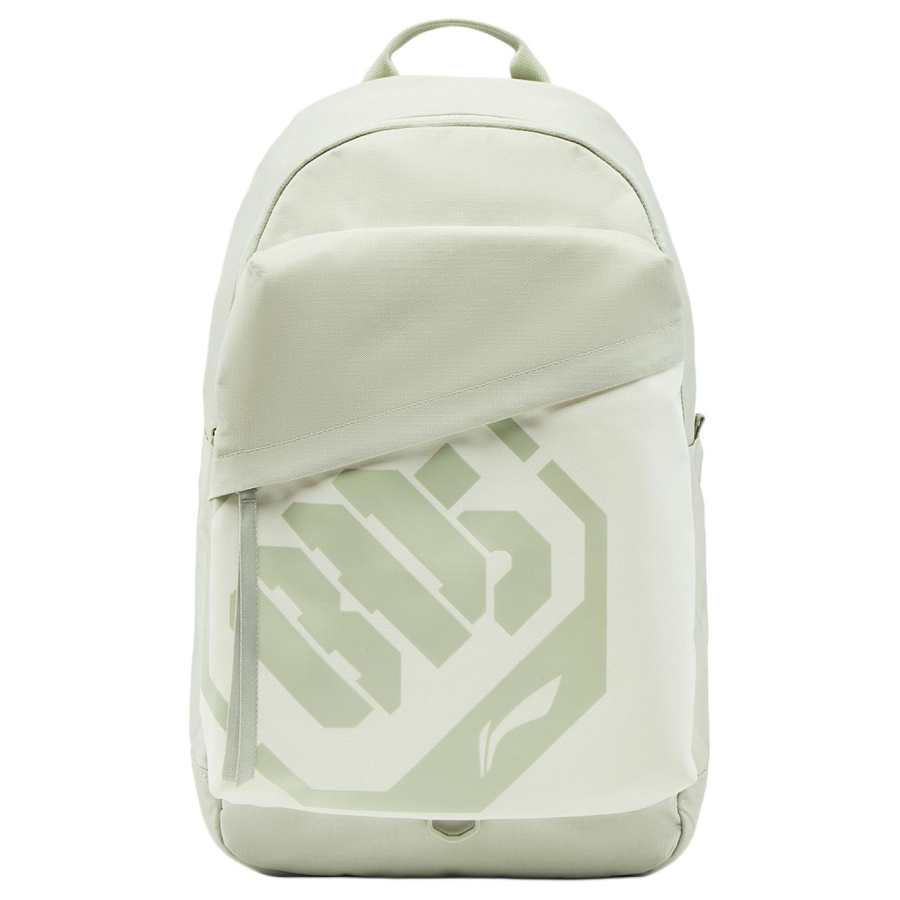 Li-Ning Li Ning Polyester Students Backpack Regular Unisex White & Green & Ivory