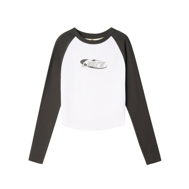 Levis Crop Tops Women's Dark Gray Crew Neck Moderate