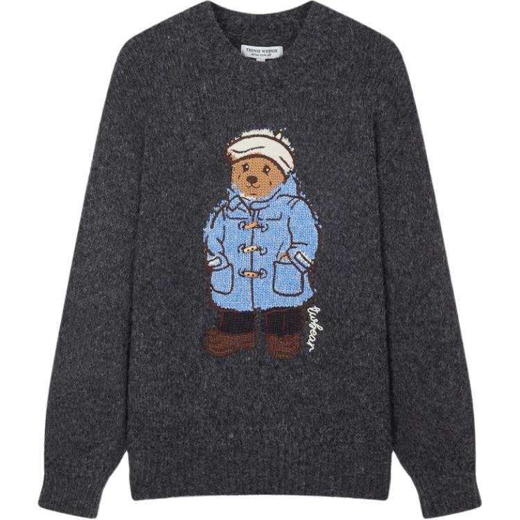 Teenie Weenie Knitwear Women's Gray Crew Neck Moderate Other