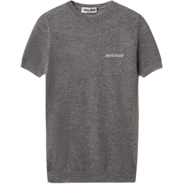 Miu Miu logo-intarsia T-shirt