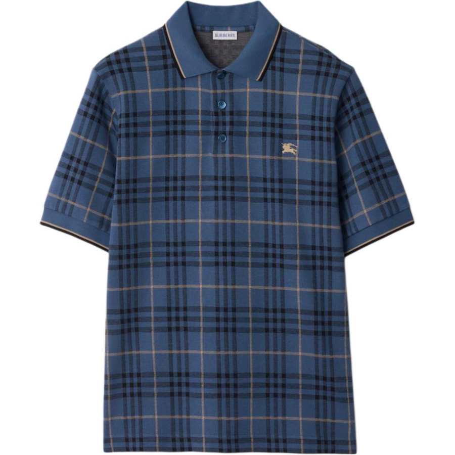 Burberry Logo Embroidered Checked Polo Shirt