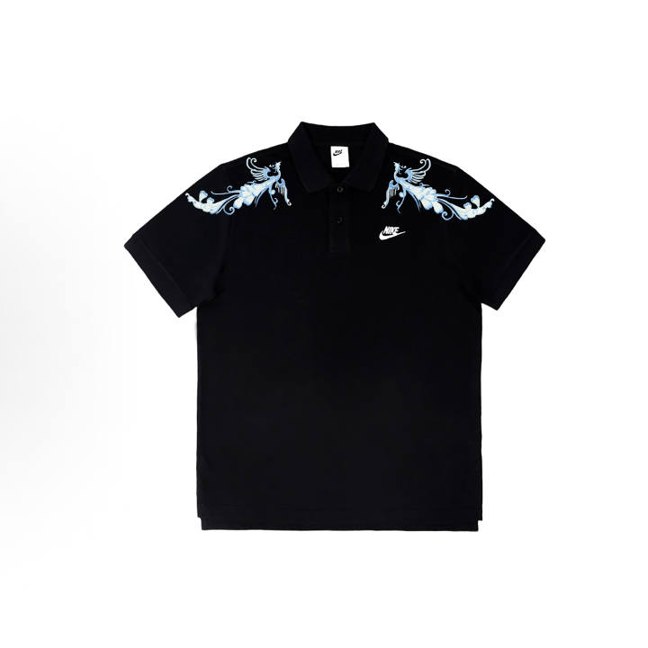 Nike Nike Polo Shirts Unisex Black Polo Collar Moderate Straight Fit