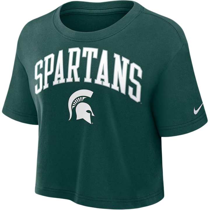 Nike Nike Michigan State Athletic Prep Arch Women's Nike Dri FIT College Cropped T Shirt