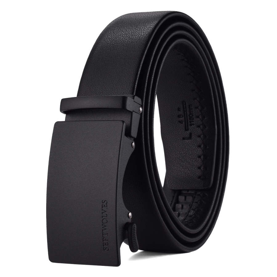 SEPTWOLVES SEPTWOLVES Alloy Split Cow Leather Belts Men's Width 3.5cm