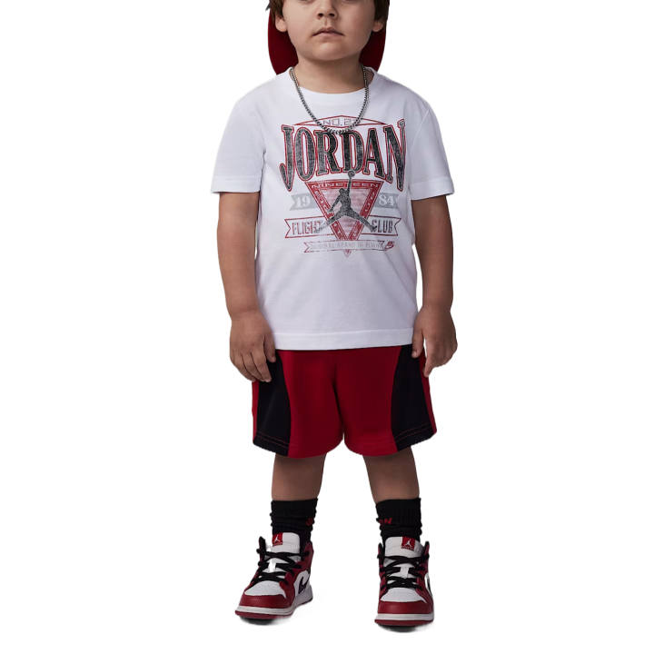 Jordan Jordan Casual Sportswear Flight SS25 2 Piece Set White Red Infant And Toddler