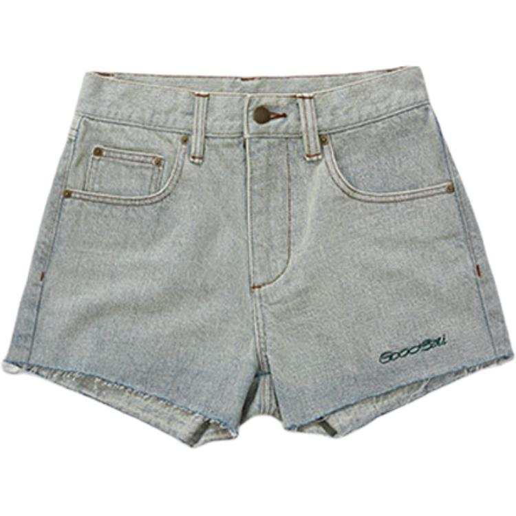 GOOD BAI Denim Shorts Unisex Washed Light Gray Moderate