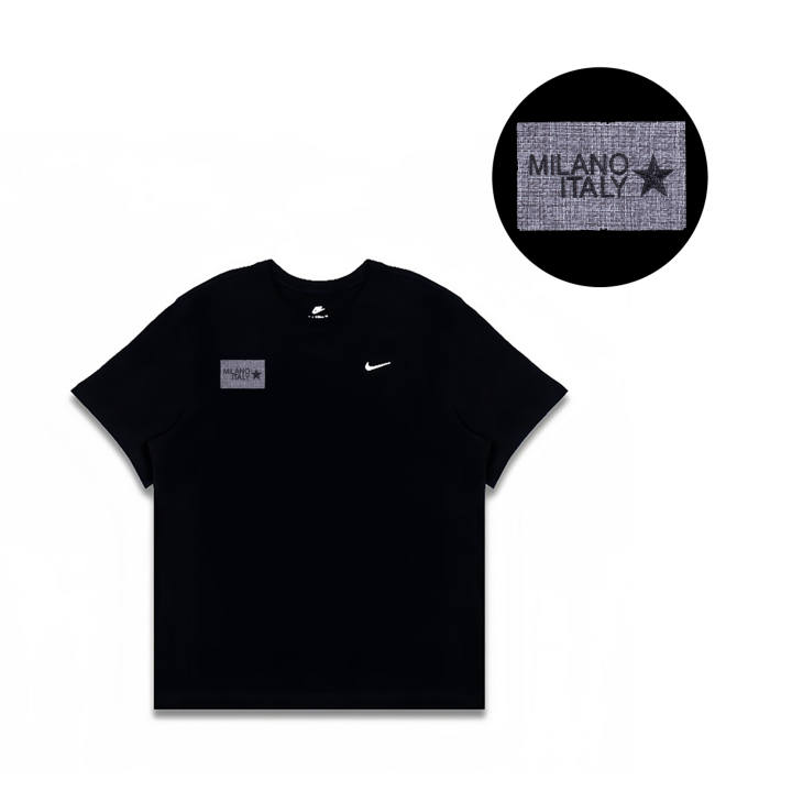 Nike Nike T Shirts Men's Black Crew Neck Moderate Straight Fit