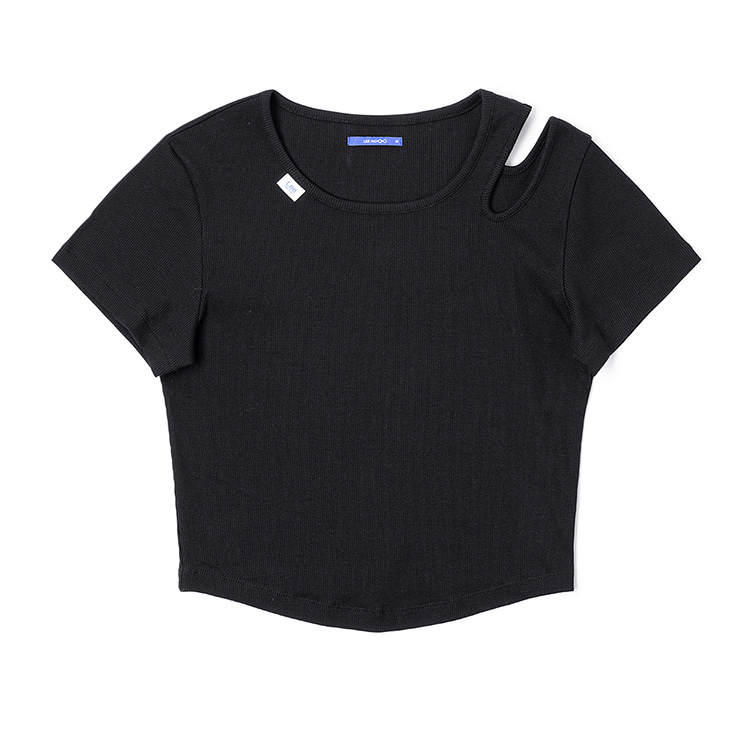 Lee T Shirts Women's Black Crew Neck Moderate