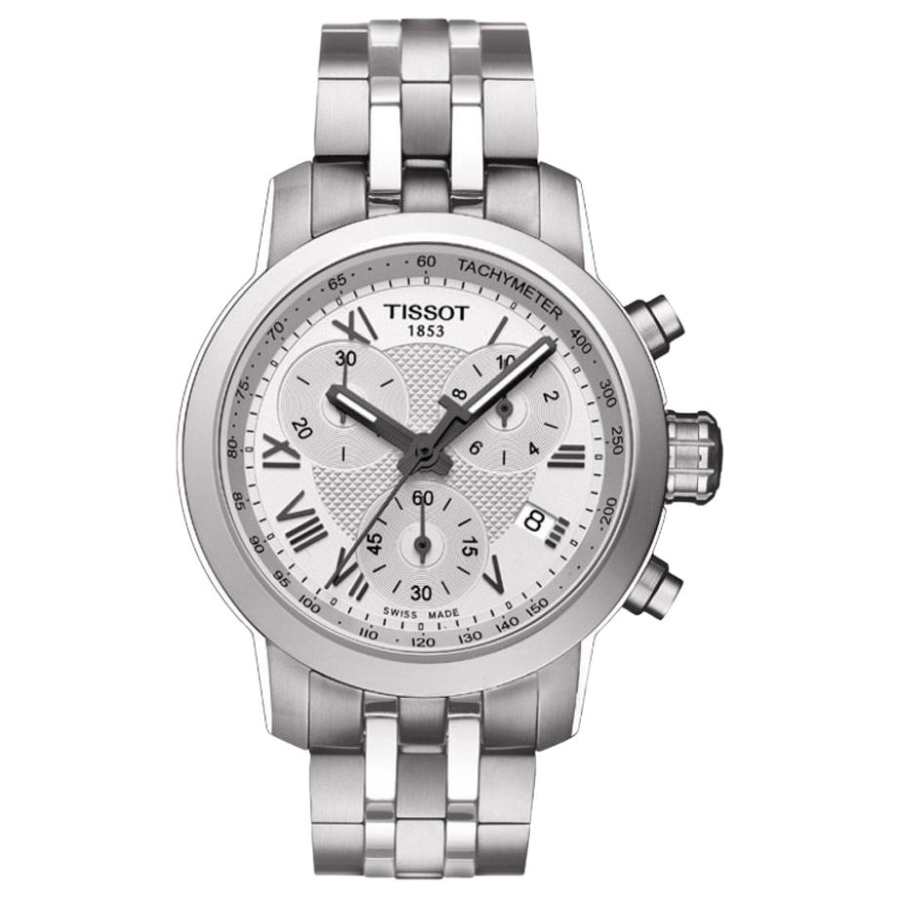 TISSOT PRC 200 Collection Quartz Movement Women's Watch 34mm Silver Dial Stainless Steel Case